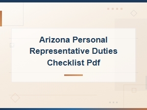 Arizona Personal Representative Duties Checklist